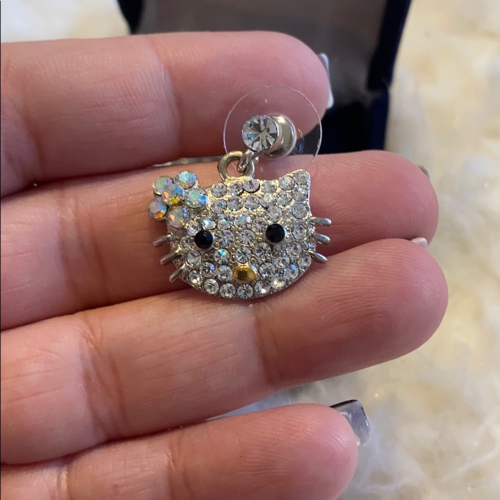 Hello Kitty Rhinestone Custom Earrings. - image 3